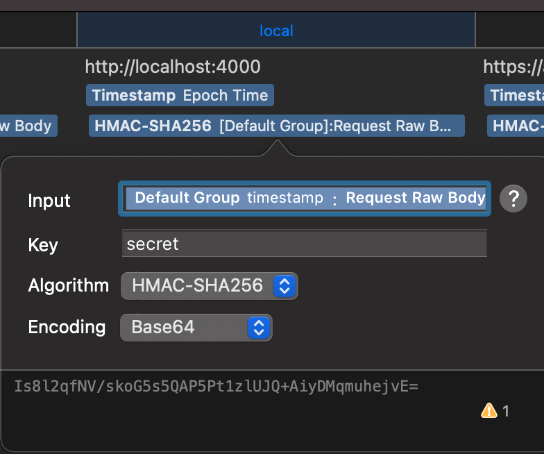 Timestamp and hashing in headers
